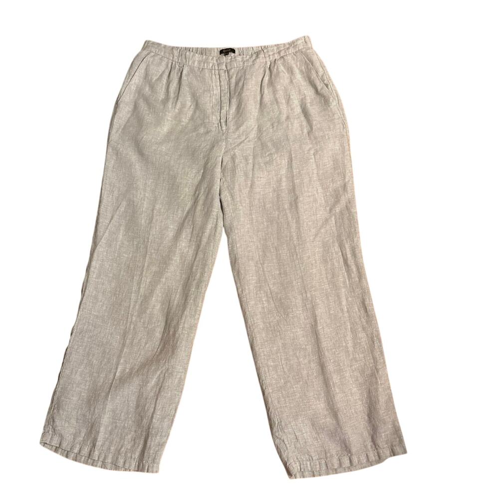 Quince 100% European Linen Pleated Trousers Pants Plus Size 16 Flax Minimalist - Picture 2 of 6